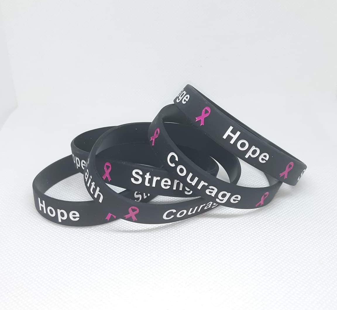 Breast Cancer Awareness Month Bracelets Hope Faith Strength Courage Inspiring Wristbands