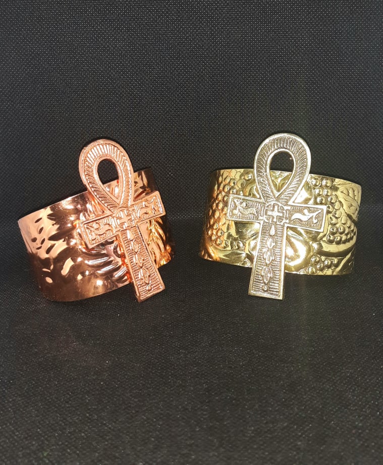 3"  Ankh Cuff Bracelet African Fashion Jewelry