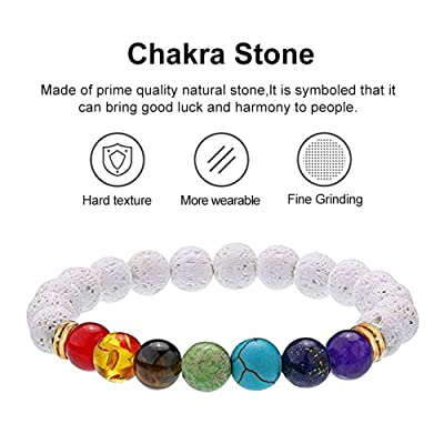 Lava Stone Bracelet for Women Men 7 Chakra Aromatherapy Essential Oil Diffuser Bracelet Natural Stone Beads Yoga Bracelet