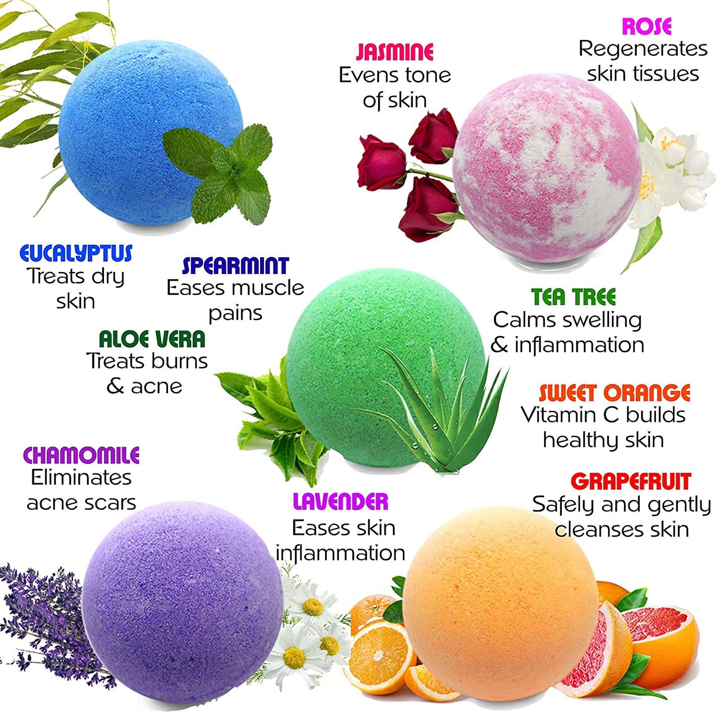 Relaxing Bath Aromatherapy Essential Oil Bombs for Men & Women, Teens and Kids